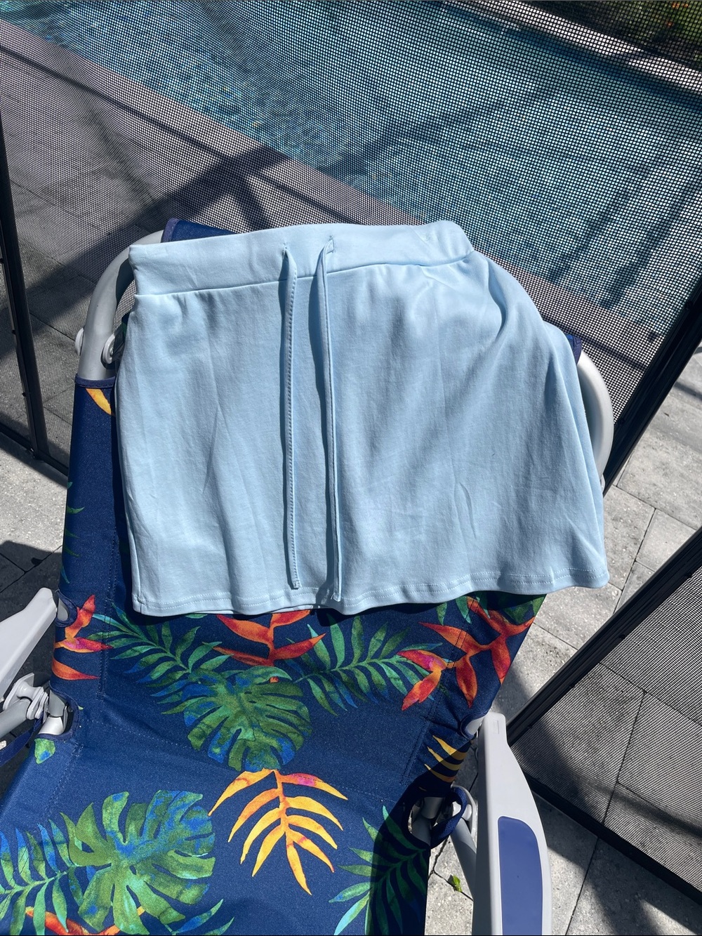 Light Blue Drawstring Skort - Picture 1 of 3